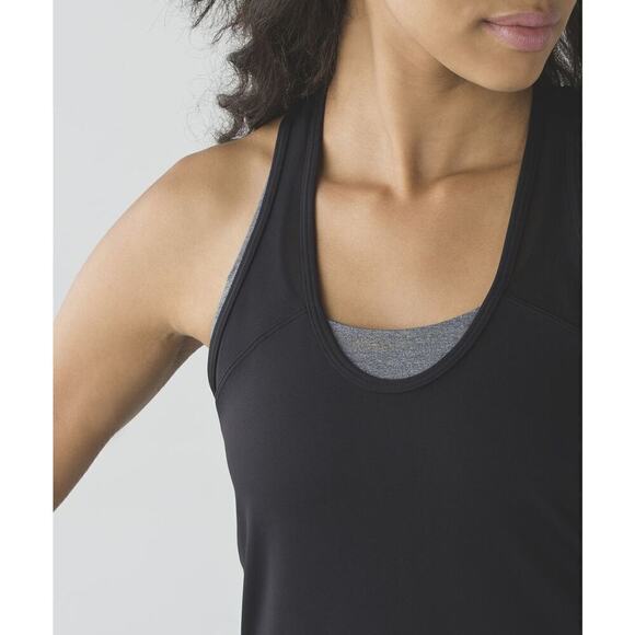 Lululemon Ace Tank Scoop Neck Racerback Mesh Panel Lullure Slim Fit Top Black 4 - Picture 4 of 12